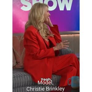 ALICE + OLIVIA DENNY NOTCH COLLAR RED BOYFRIEND BLAZER sz 12 NWT